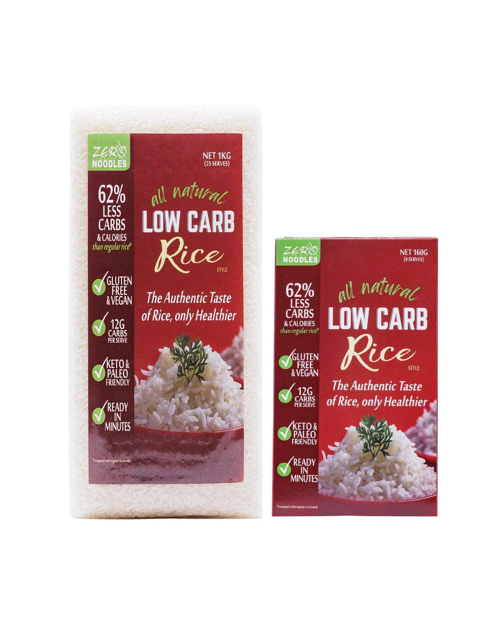 ZERO Low Carb Dry Konjac Rice (160g &amp; 1kg)
