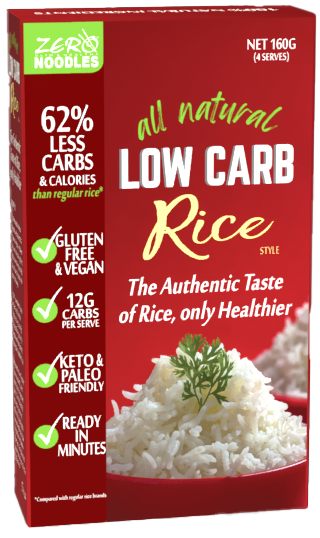 ZERO Low Carb Rice 160g - Keto, Paleo, Gluten Free, Vegan