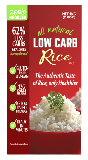 ZERO Low Carb (dry) Rice NEW 1KG Packet (25 serves)