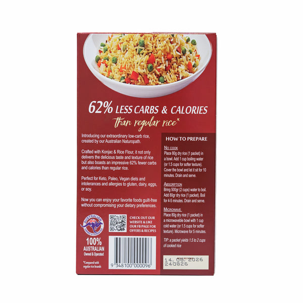ZERO Low Carb Rice 160g - Keto, Paleo, Gluten Free, Vegan